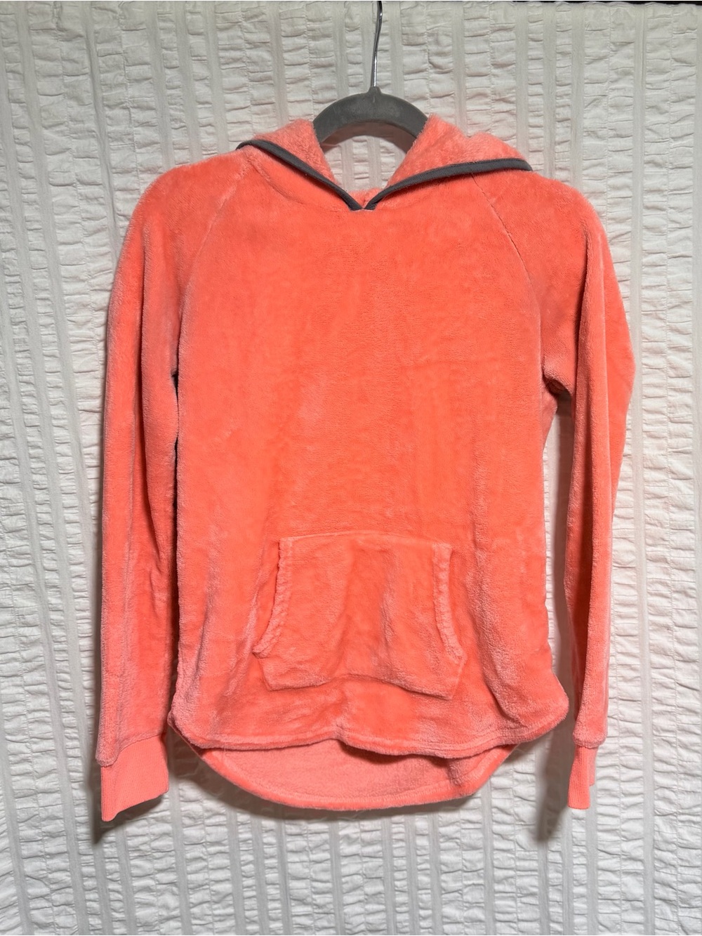 No Boundaries Cozy Plush Coral Hooded Women's Sweater